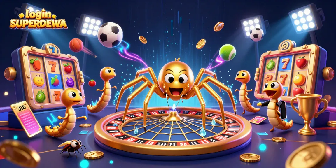 Place bets with login SUPERDEWA in this vibrant 3D casino illustration showcasing excitement and chances.