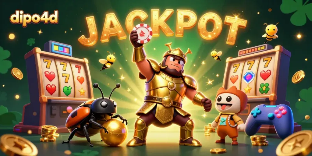 Engage with dipo4d as the hercules beetle wins a jackpot under vibrant gaming elements.