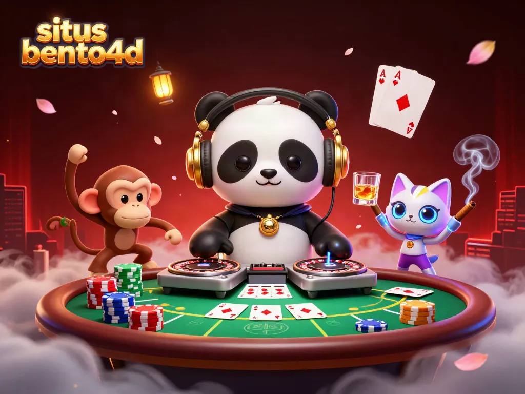 Experience the excitement of situs bento4d with vibrant characters and casino elements in an ultra-detailed scene.