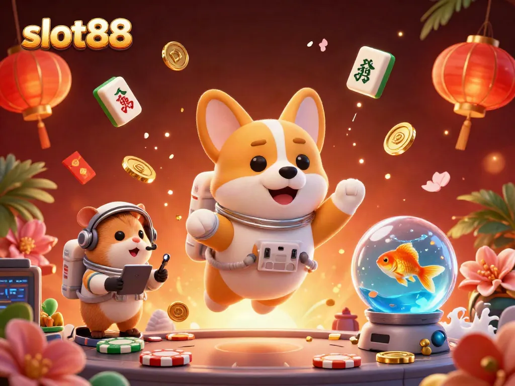Menggandakan keseruan bermain slot88 dengan corgi astronot, hamster, dan ikan emas di dalam kasino luar angkasa