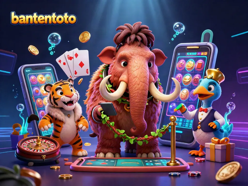 Bantentoto menghadirkan bouncer mamut, tamu VIP harimau, dan penjaga pintu dodo dalam ilustrasi kasino 3D yang hidup.