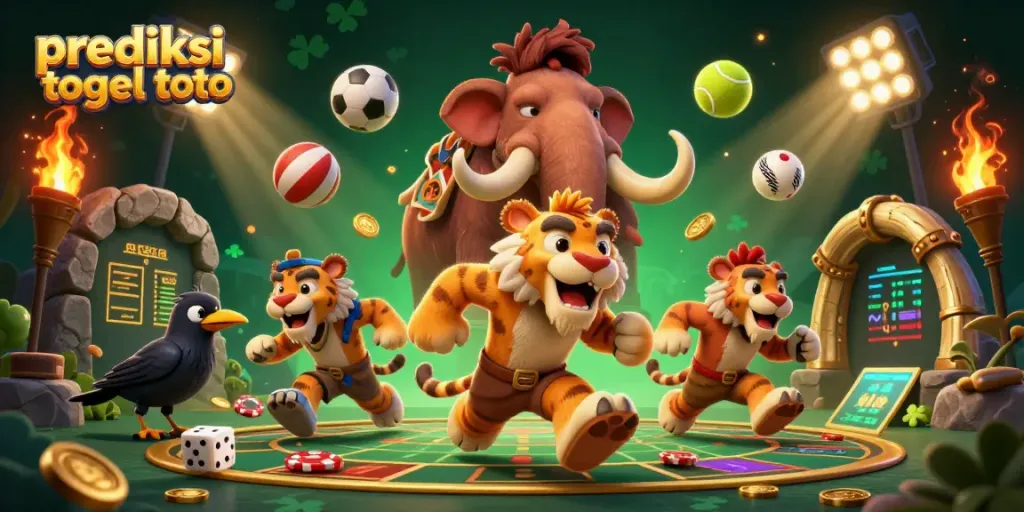 Mengikuti prediksi togel toto dengan cara menarik, terlihat karakter kartun 3D dan dominasi unsur kasino.