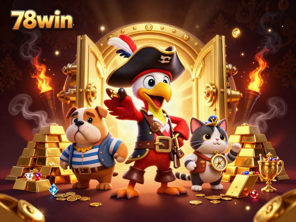 Engage with thrilling 78win casino games featuring vibrant pirates and gleaming treasures.