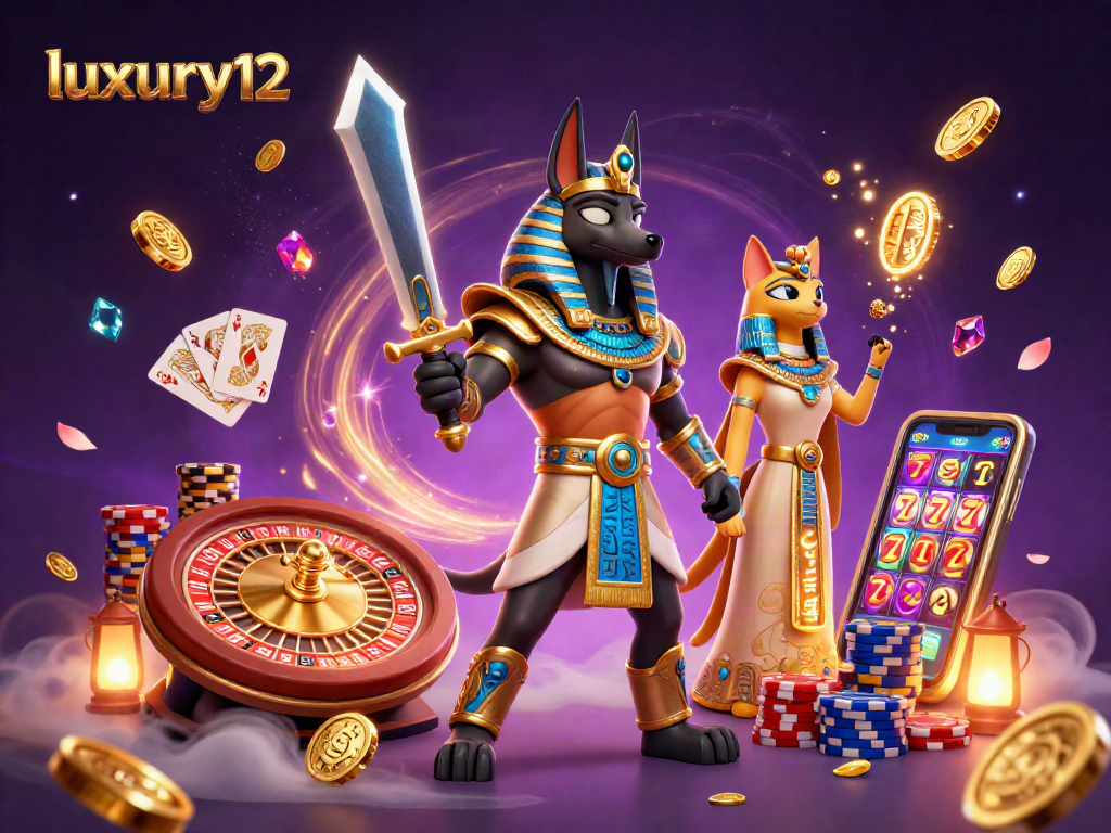 Spin into luxury12 with Anubis's luck amidst dazzling casino treasures and ancient magic.